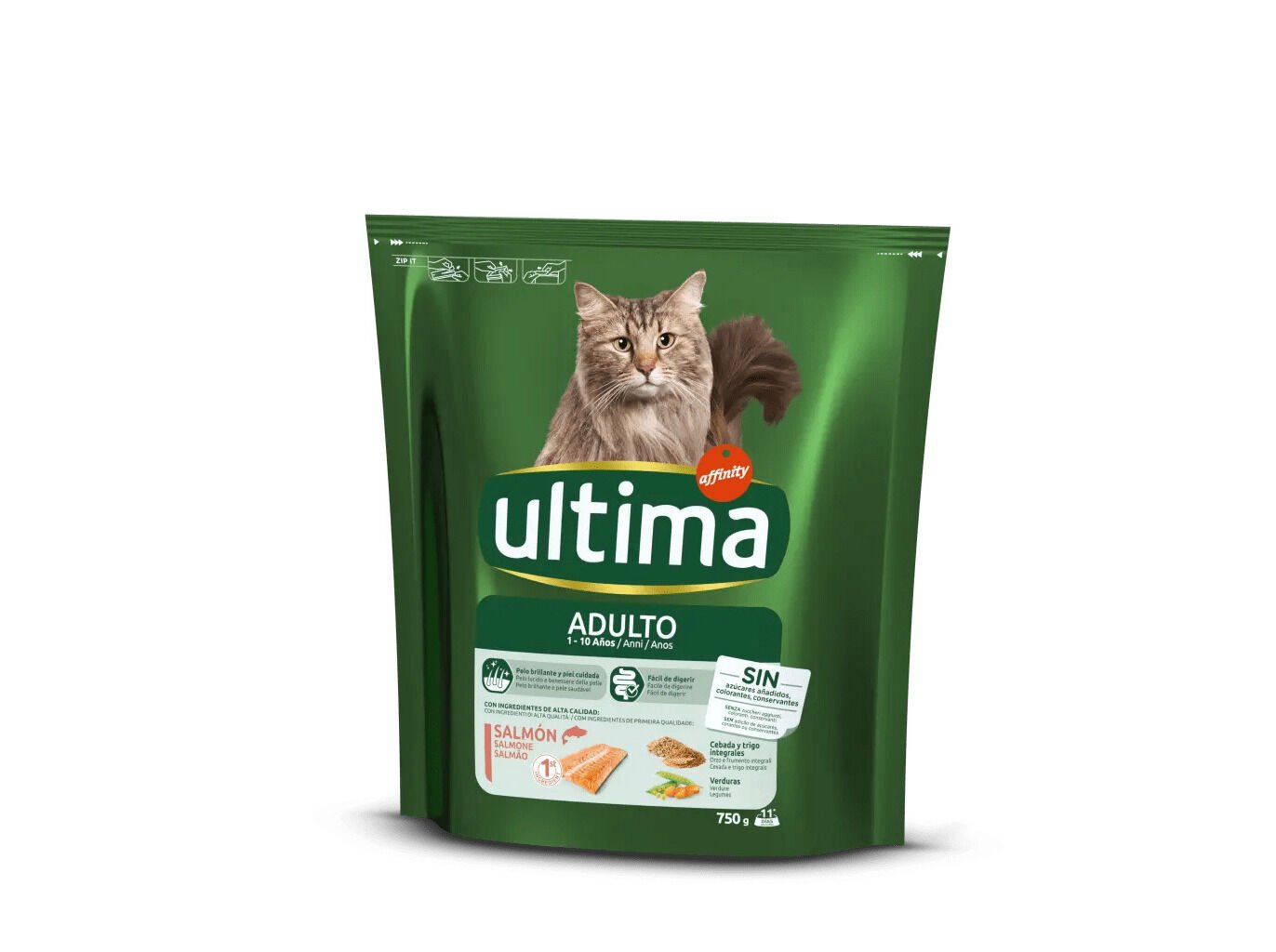 RA&Ccedil;&Atilde;O PARA GATO ULTIMA ADULT COM SALM&Atilde;O 750G image number 0