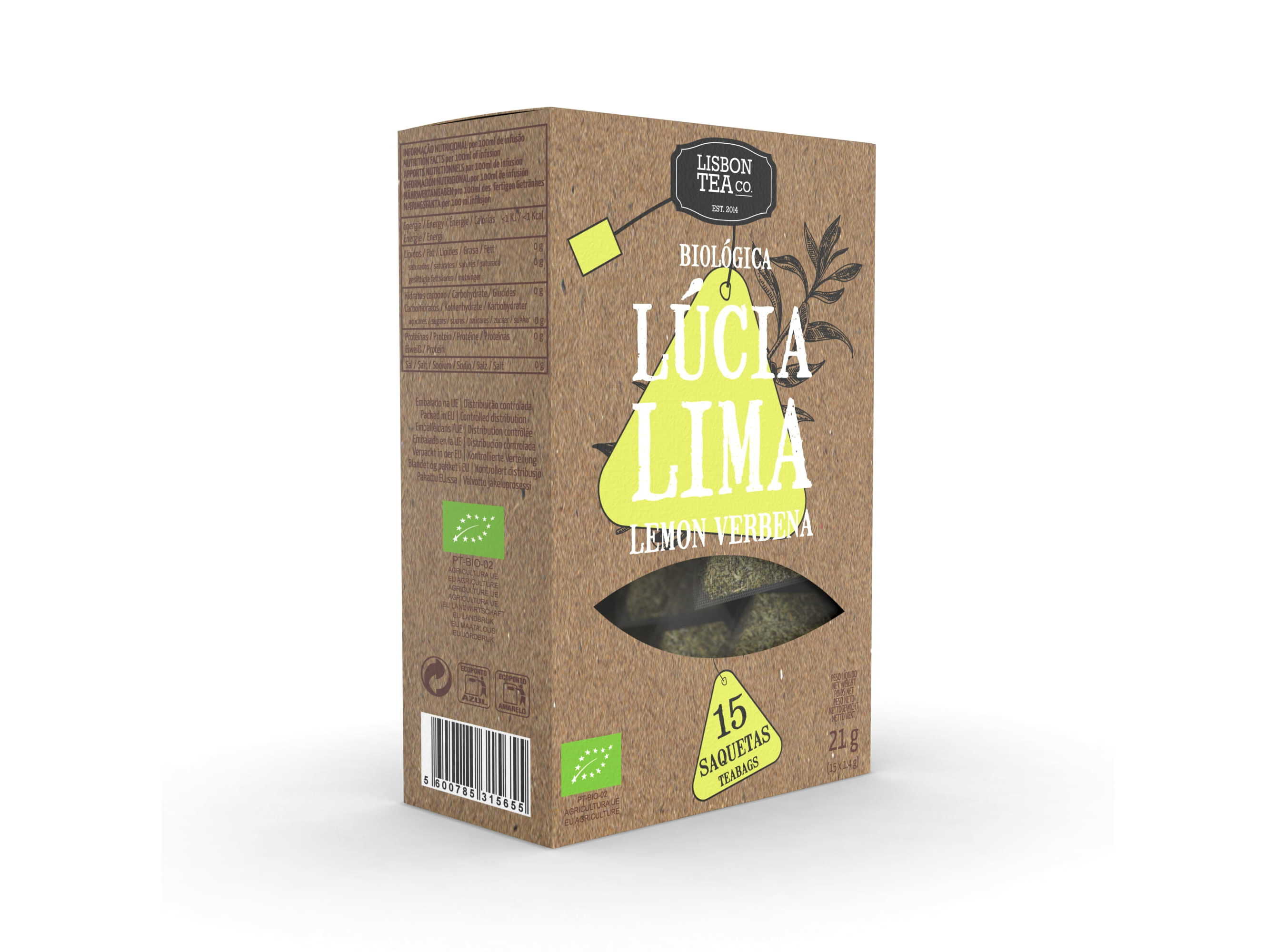 INFUS&Atilde;O LISBON TEA CO. BIO L&Uacute;CIA-LIMA 15 SAQUETAS image number 0