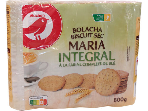 BOLACHA AUCHAN MARIA INTEGRAL PACK 4X200G image number 0
