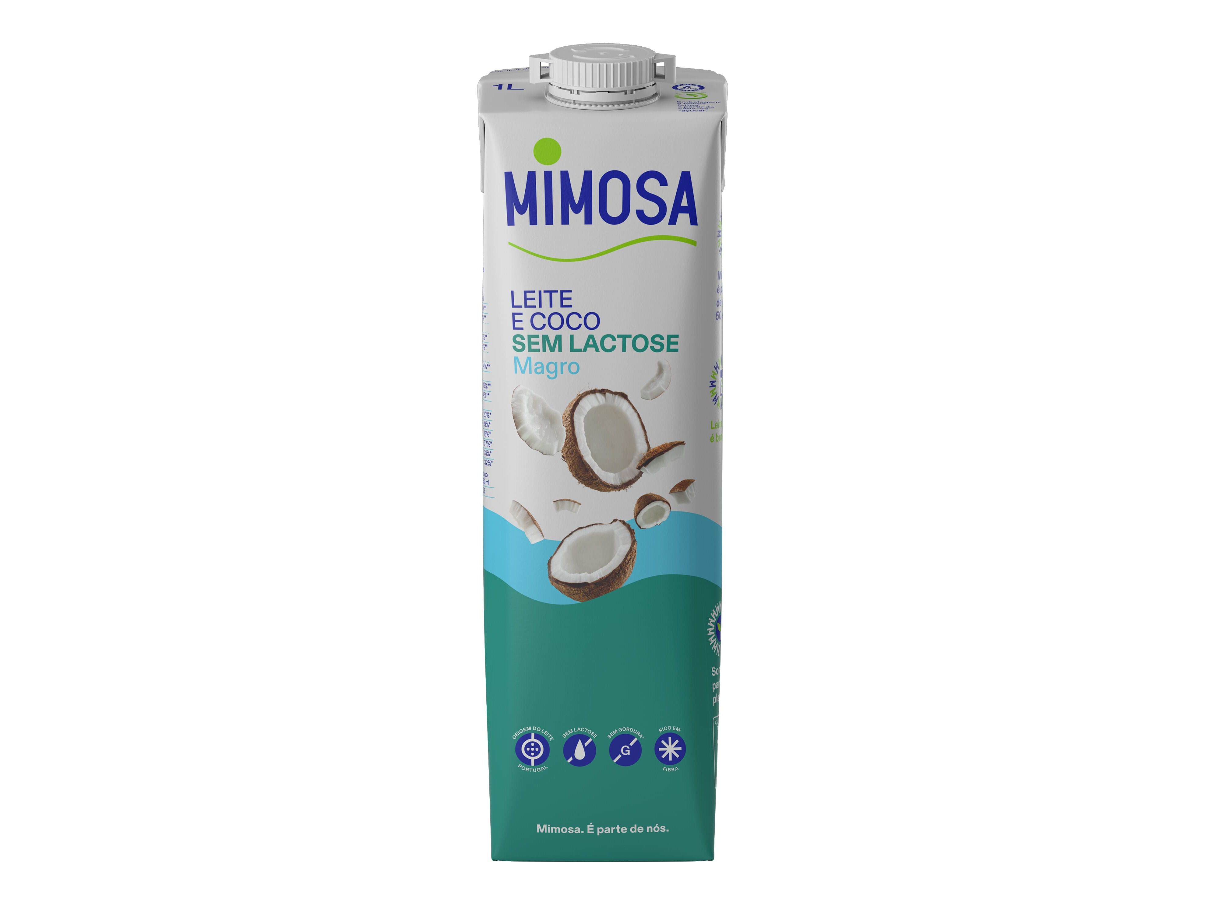 LEITE UHT MAGRO MIMOSA SEM LACTOSE COM FIBRA E COCO 1 LITRO image number 1