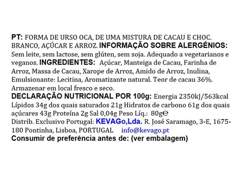 CHOCOLATE MOO FREE URSO OSCAR 80 G image number 1