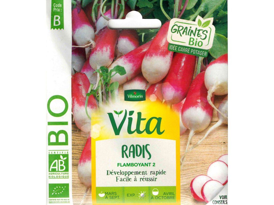 SEMENTES HORTICOLAS VITA BIO RABANETE image number 1