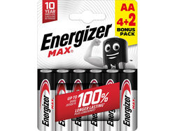 Pilhas Aa Max Energizer 6 un