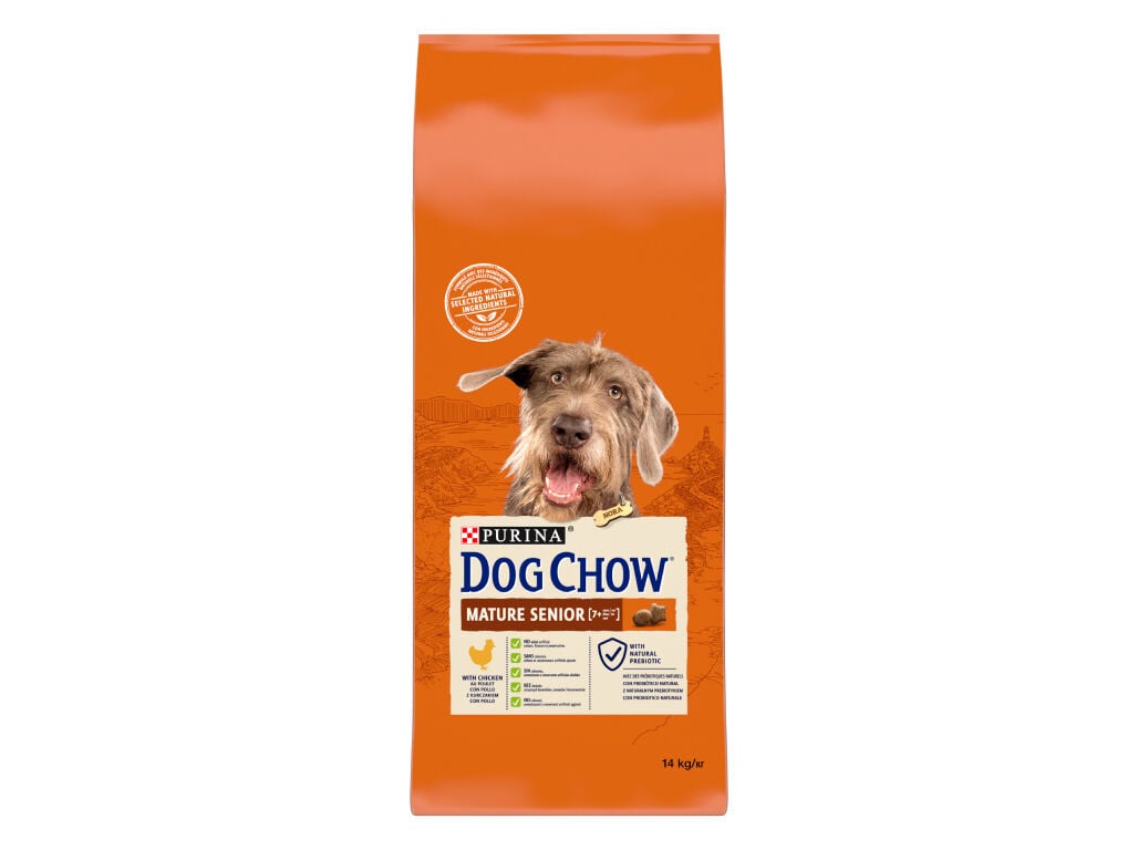 RA&Ccedil;&Atilde;O PARA C&Atilde;O DOG CHOW MATURE S&Eacute;NIOR FRANGO 14KG