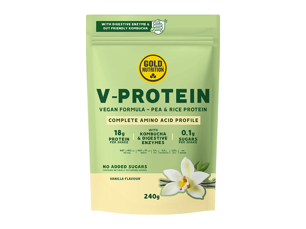 PROTE&Iacute;NA GOLDNUTRITION V-PROTEIN VEGETAL BAUNILHA 240G