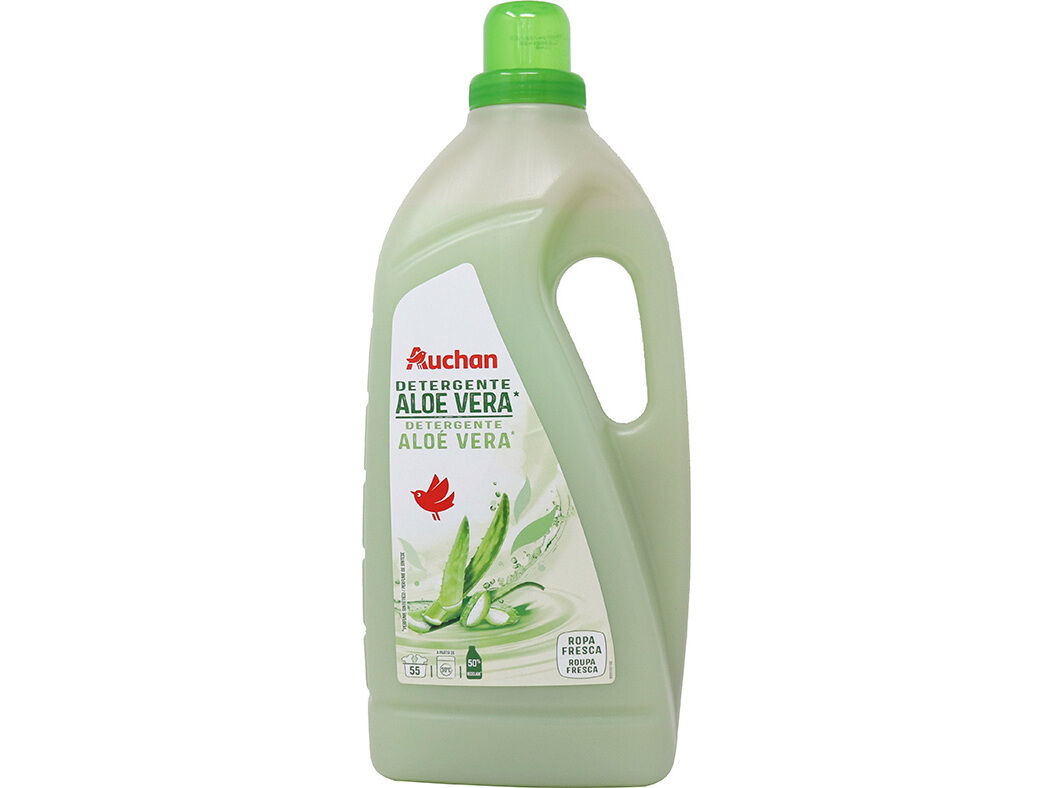 DETERGENTE ROUPA M&Aacute;QUINA L&Iacute;QUIDO AUCHAN ALOE VERA 55 DOSES image number 0