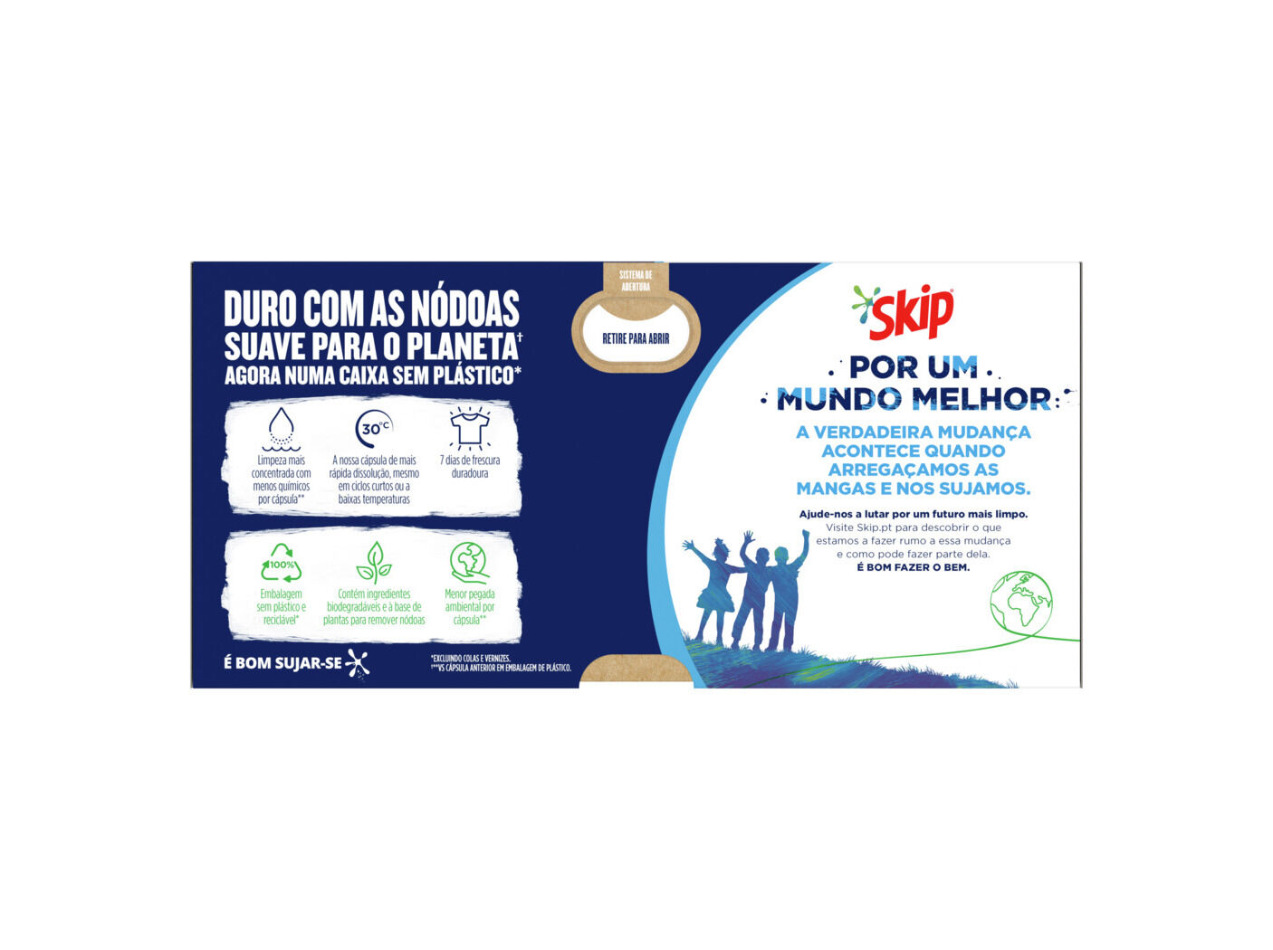 DETERGENTE ROUPA M&Aacute;QUINA C&Aacute;PSULAS SKIP ULTIMATE ACTIVE CLEAN EMBALAGEM CART&Atilde;O 32DOSES image number 1