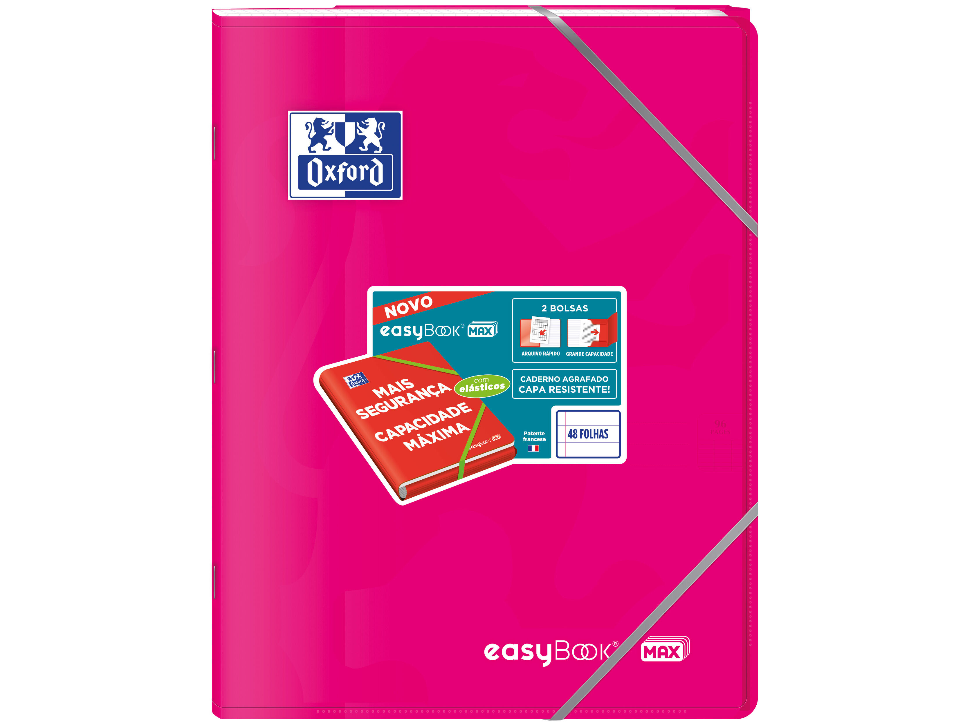 CADERNO AGRAFADO A4 OXFORD EASYBOOK MAXI COM EL&Aacute;STICOS PAUTADO 48 FOLHAS CORES SORTIDAS image number 5