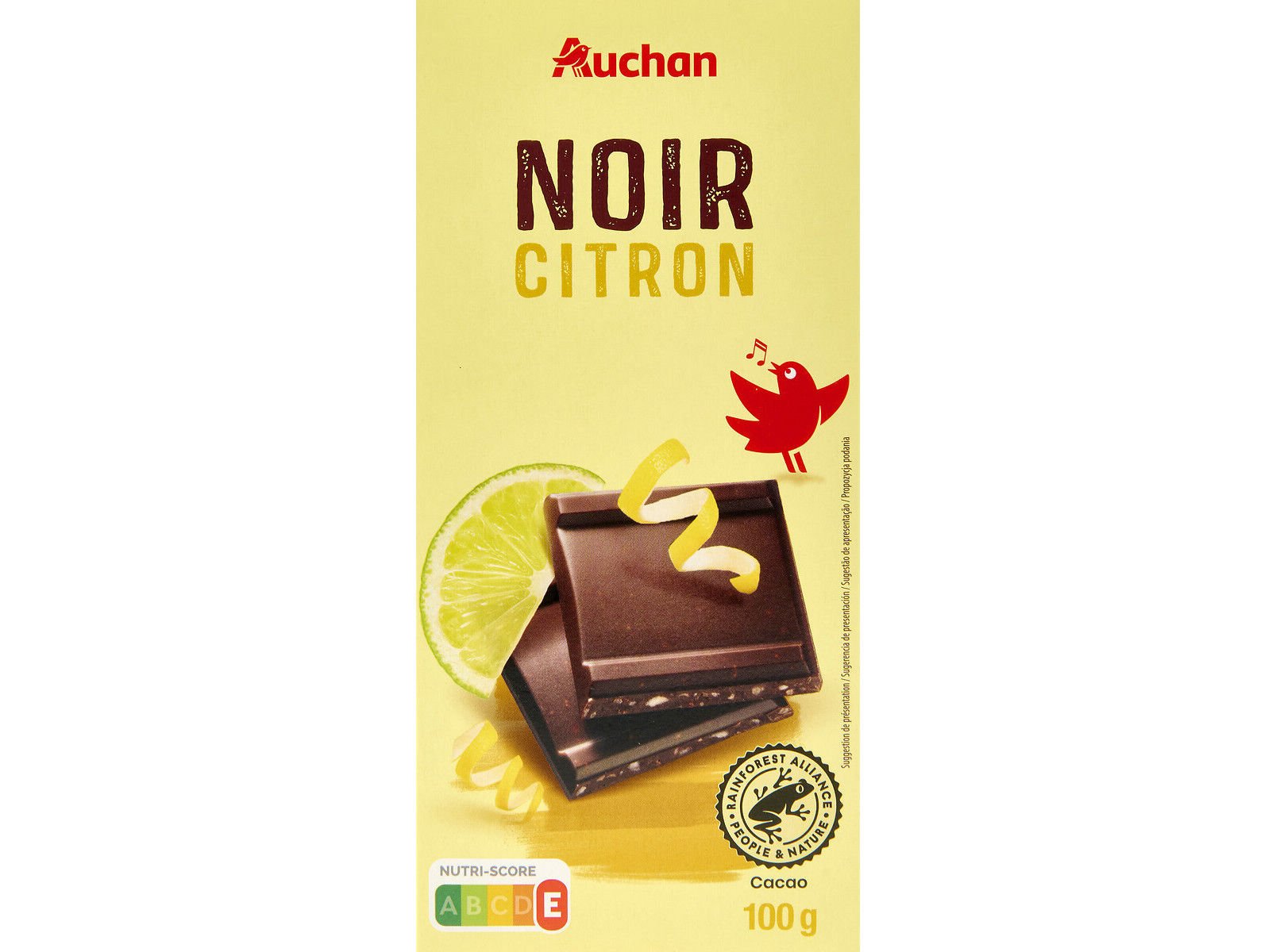 CHOCOLATE NEGRO AUCHAN COM LIM&Atilde;O 100 G