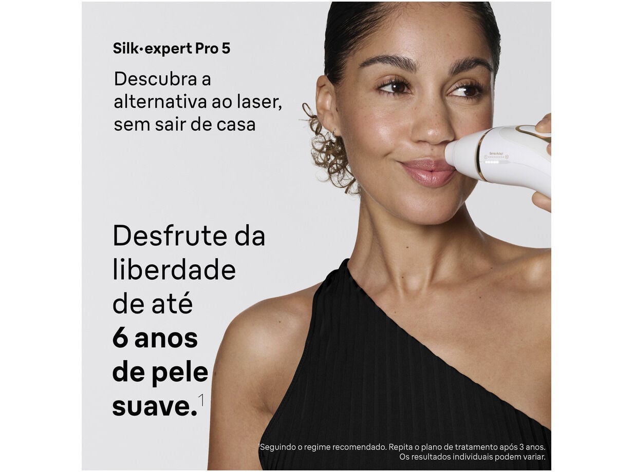DEPILADORA BRAUN LUZ PULSADA S5 PL5221 BRANCO E DOURADO SILK EXPERT image number 1
