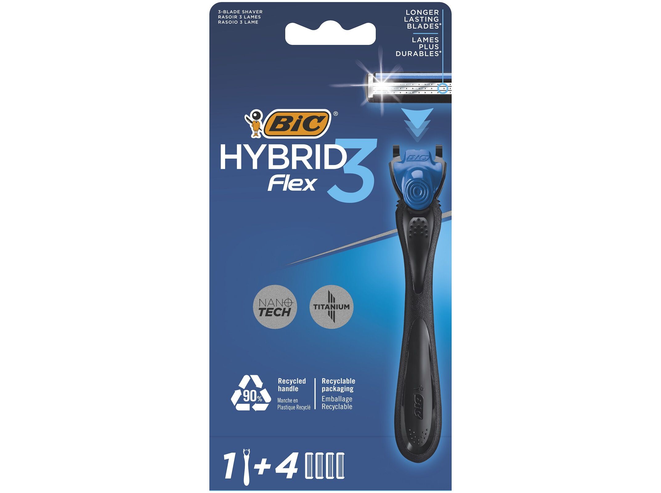 M&Aacute;QUINA BARBEAR BIC HYBRID 3 FLEX + 4 RECARGAS image number 0