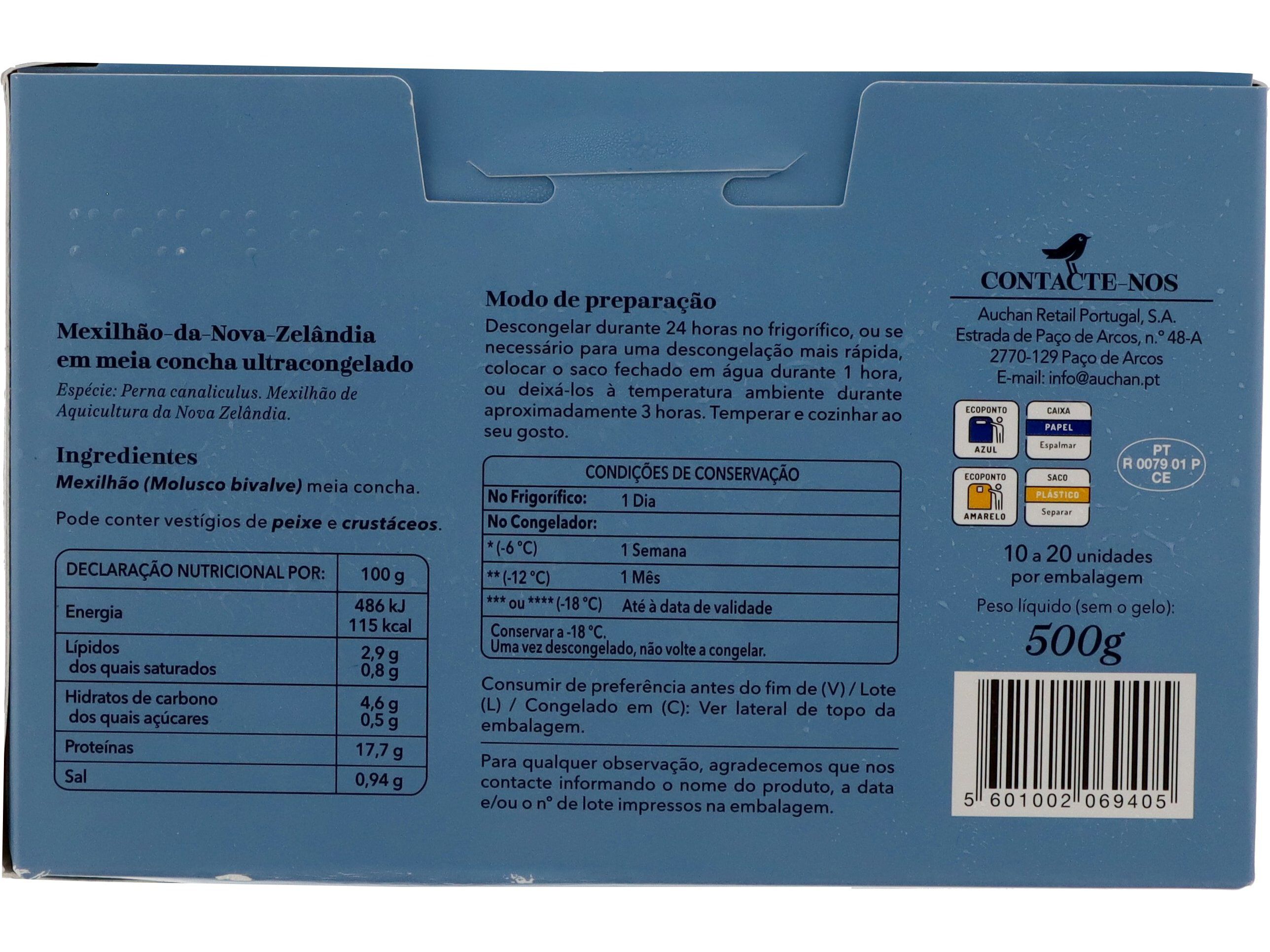 MEXILH&Atilde;O DA NOVA ZEL&Acirc;NDIA AUCHAN COLLECTION EM MEIA CONCHA 500G image number 2