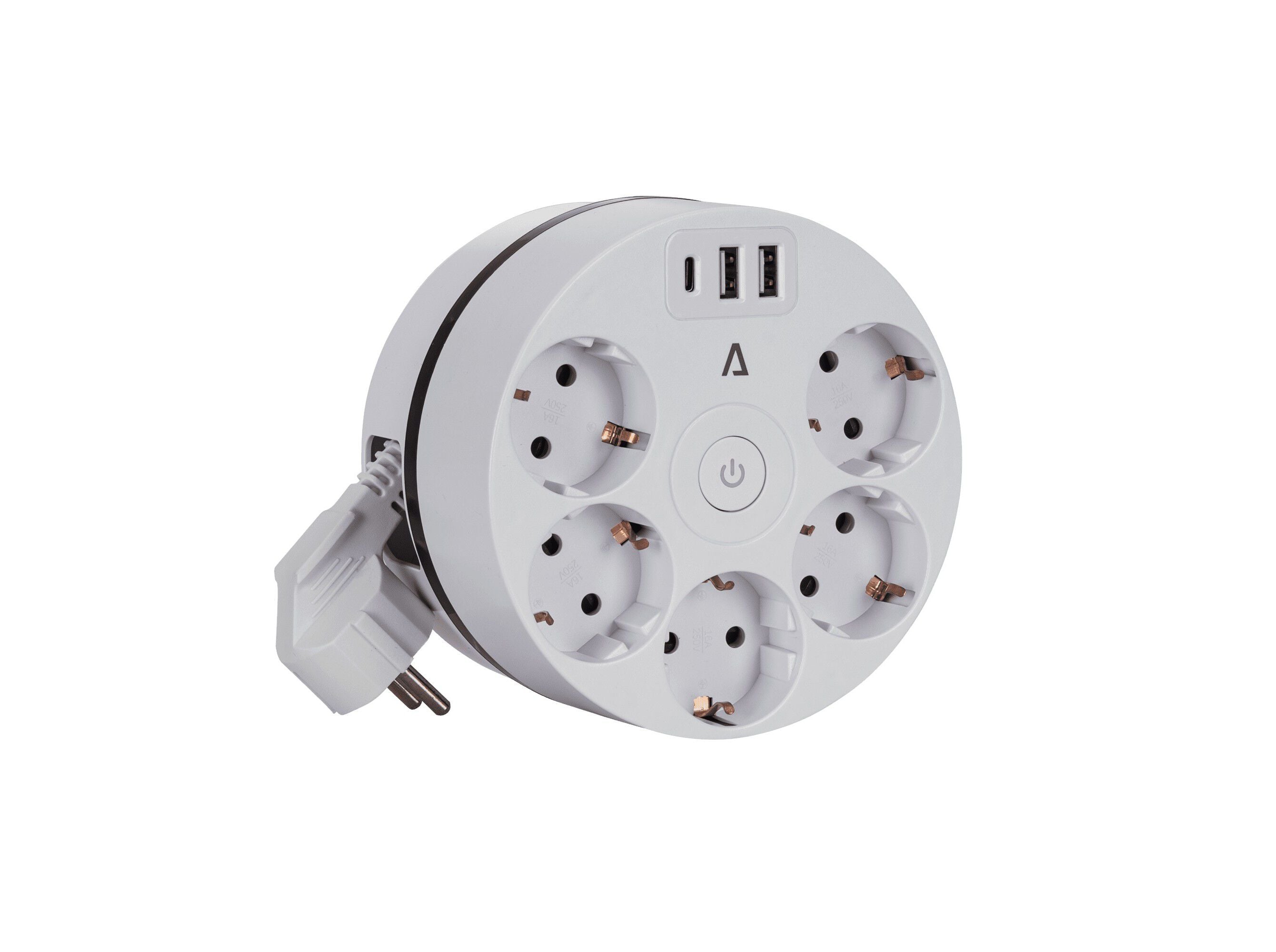ENROLADOR 5X2 USB 1XU ASLO BRANCO 16A 250V 3500W