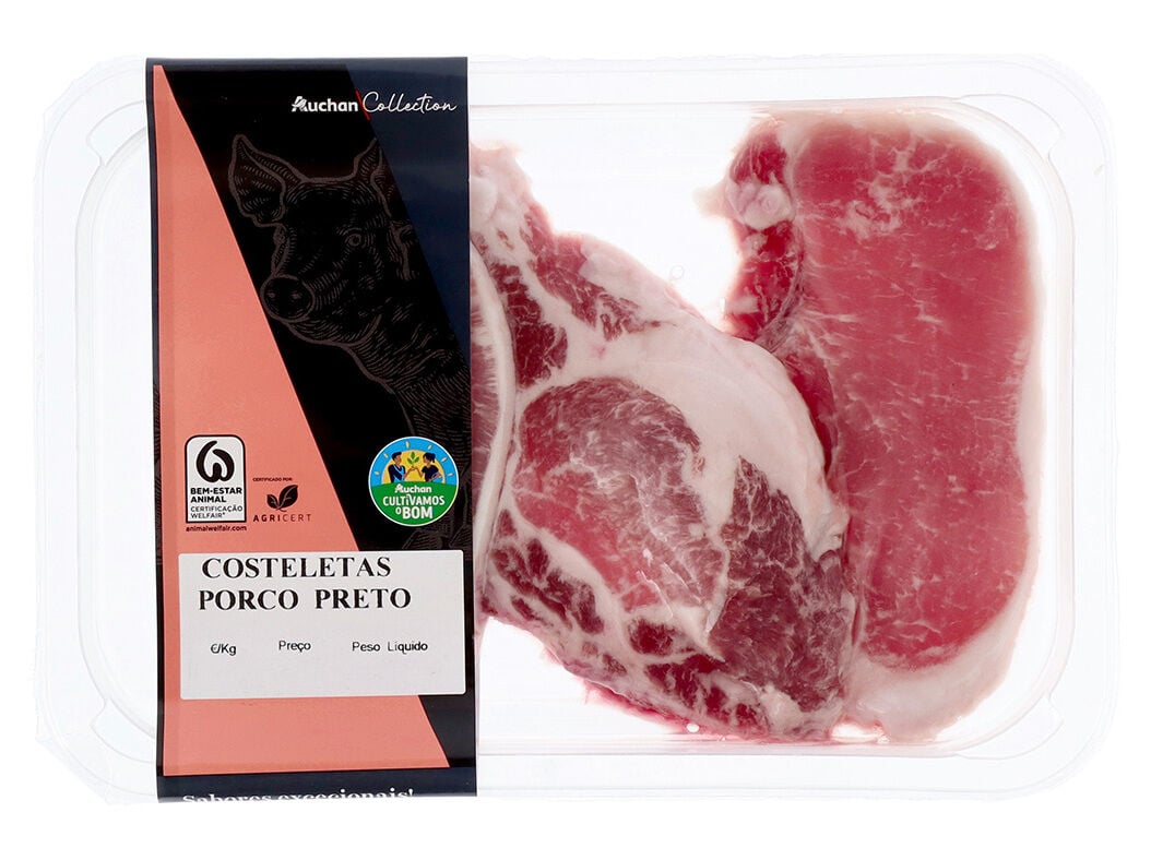 COSTELETAS DO LOMBO PORCO PRETO AUCHAN CULTIVAMOS O BOM 250GR