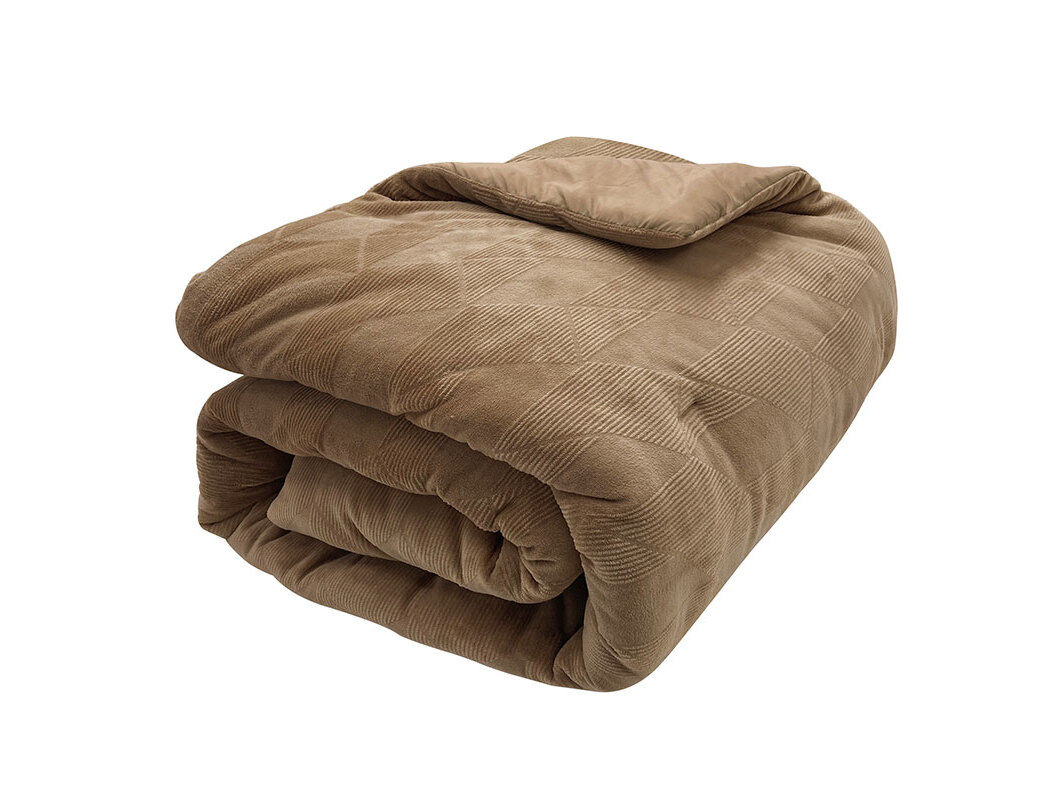 COBERTOR ACOLCHOADO ACTUEL VELUDO BEGE 160X220CM image number 0