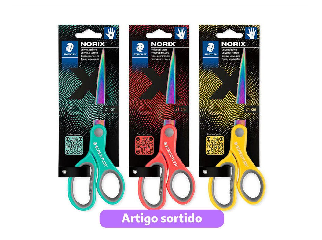 TESOURA STAEDTLER NORIX 21CM CORES SORTIDAS