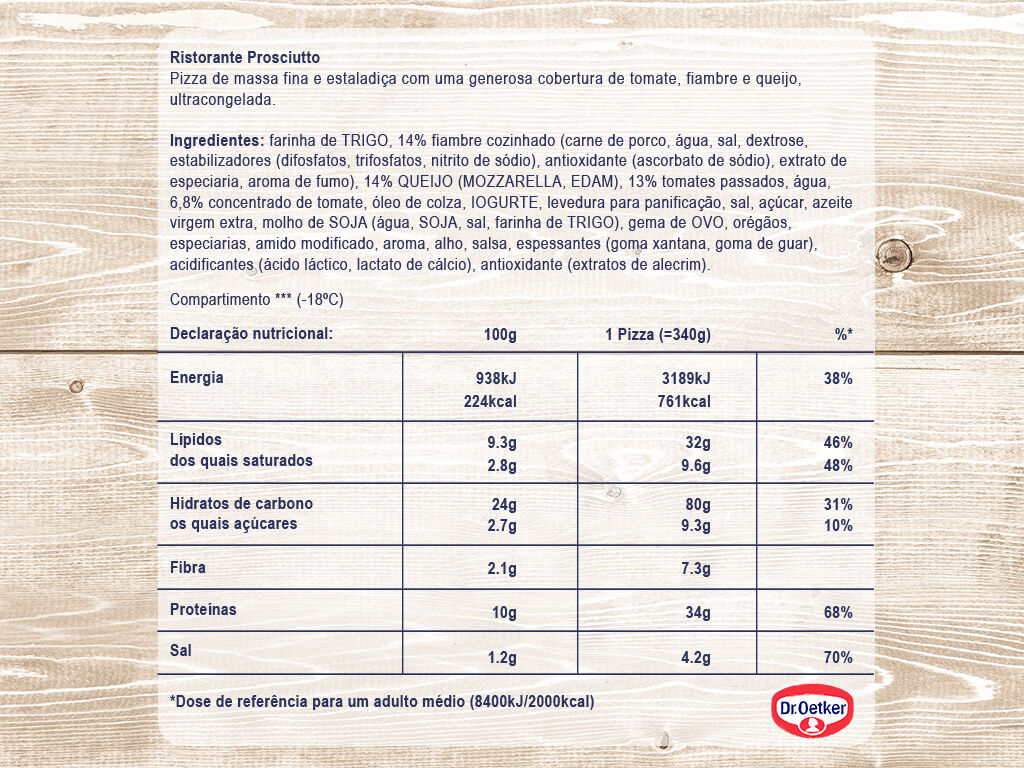 PIZZA RISTORANTE DR.OETKER PROSCIUTTO 340GR image number 1