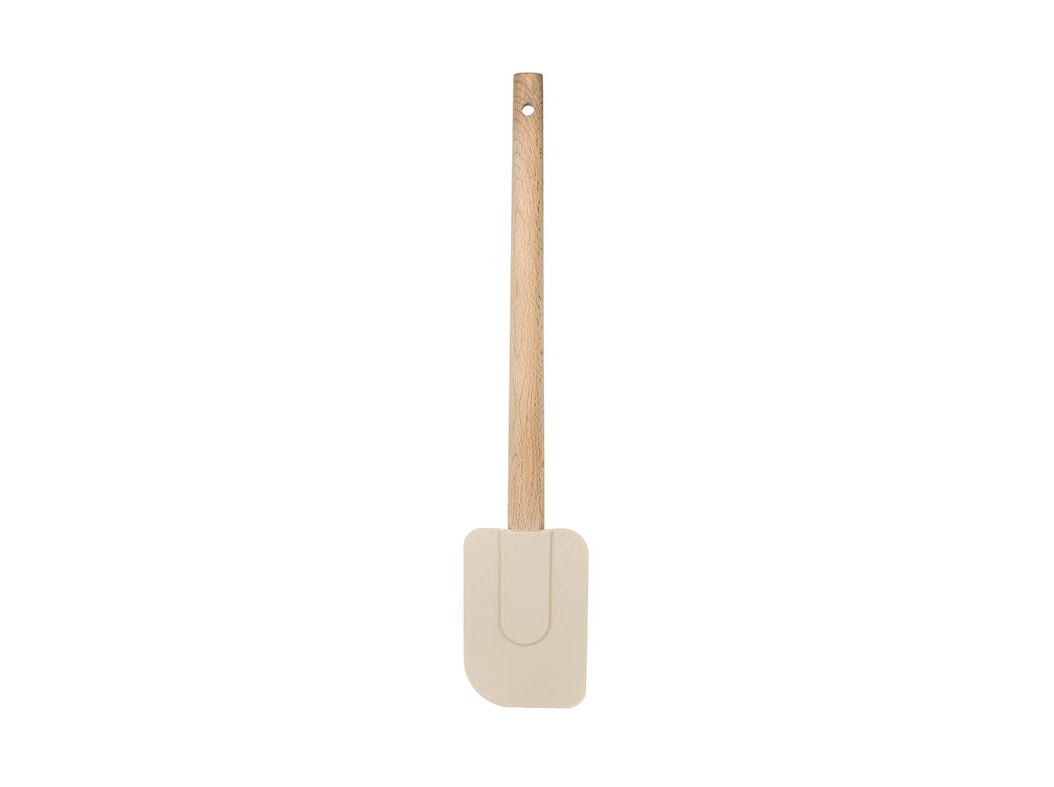 ESP&Aacute;TULA DE PASTELARIA ACTUEL EM SILICONE COM CABO DE MADEIRA