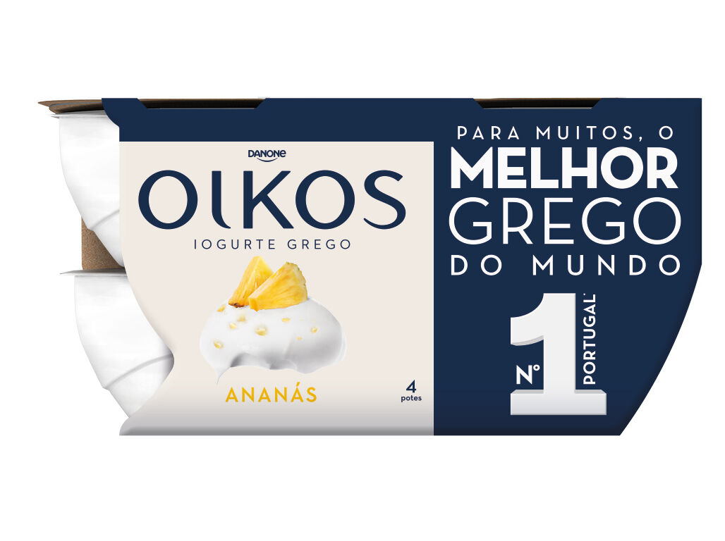 IOGURTE OIKOS GREGO COM PEDA&Ccedil;OS ANAN&Aacute;S 4X110G