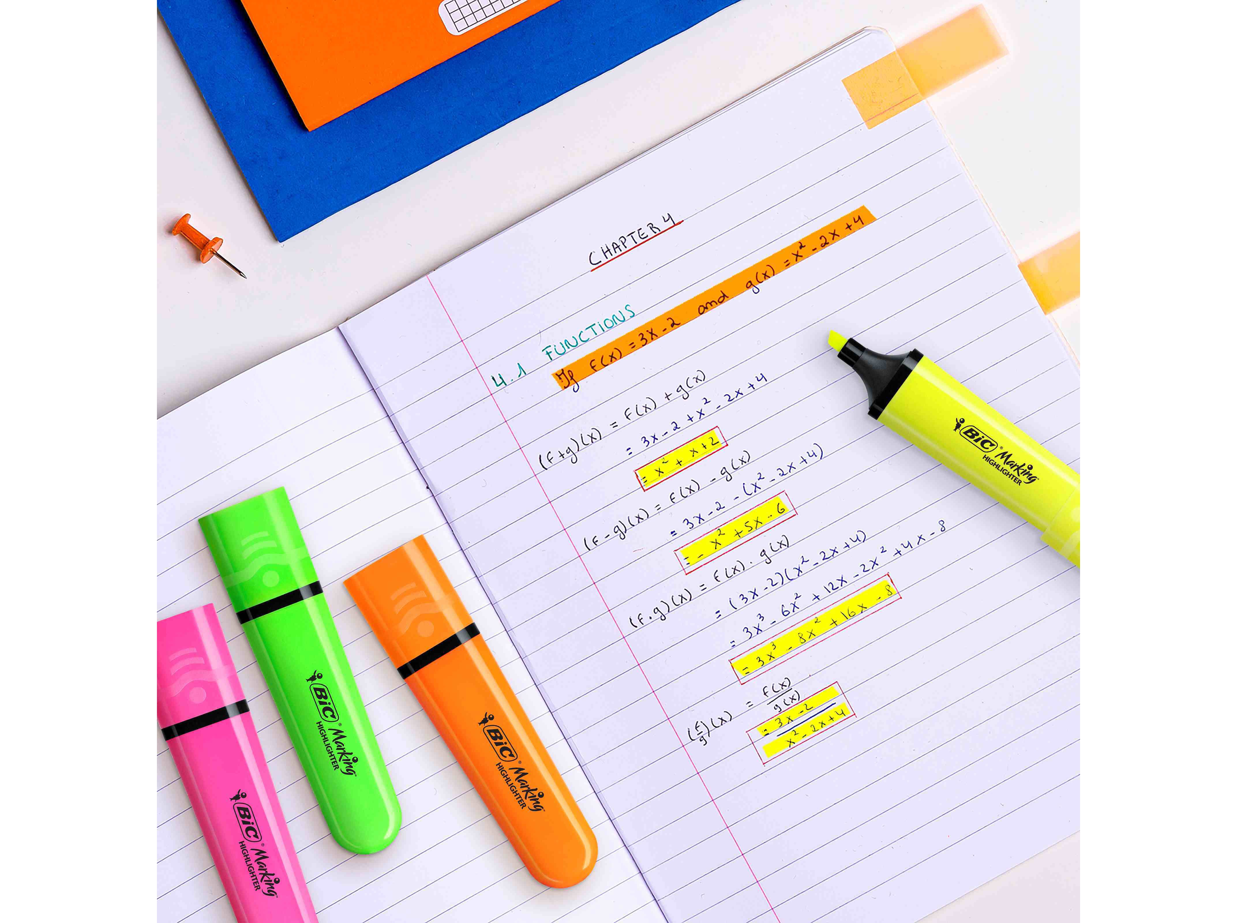 SUBLINHADORES BIC FLUORESCENTE AMARELO 2 UNIDADES image number 2