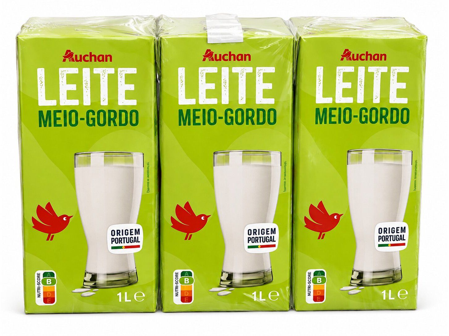 LEITE UHT AUCHAN MEIO GORDO 6X1L