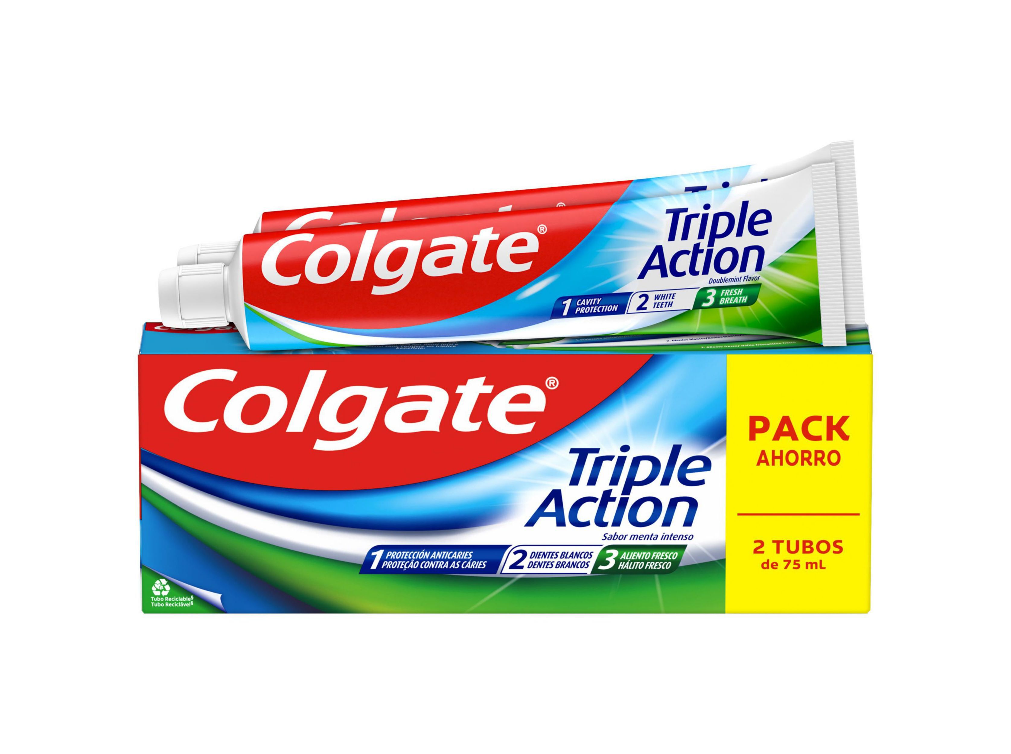 PASTA DENT&Iacute;FRICA COLGATE TRIPLA A&Ccedil;&Atilde;O 2X75ML image number 0