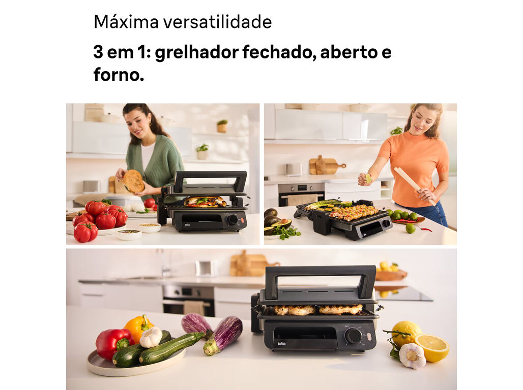 GRELHADOR DE PLACAS BRAUN CG5010IGY 2000W image number 2