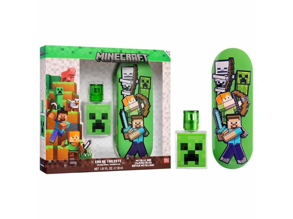 CONJUNTO CRIAN&Ccedil;A MINECRAFT EDT 30ML + CAIXA METALICA