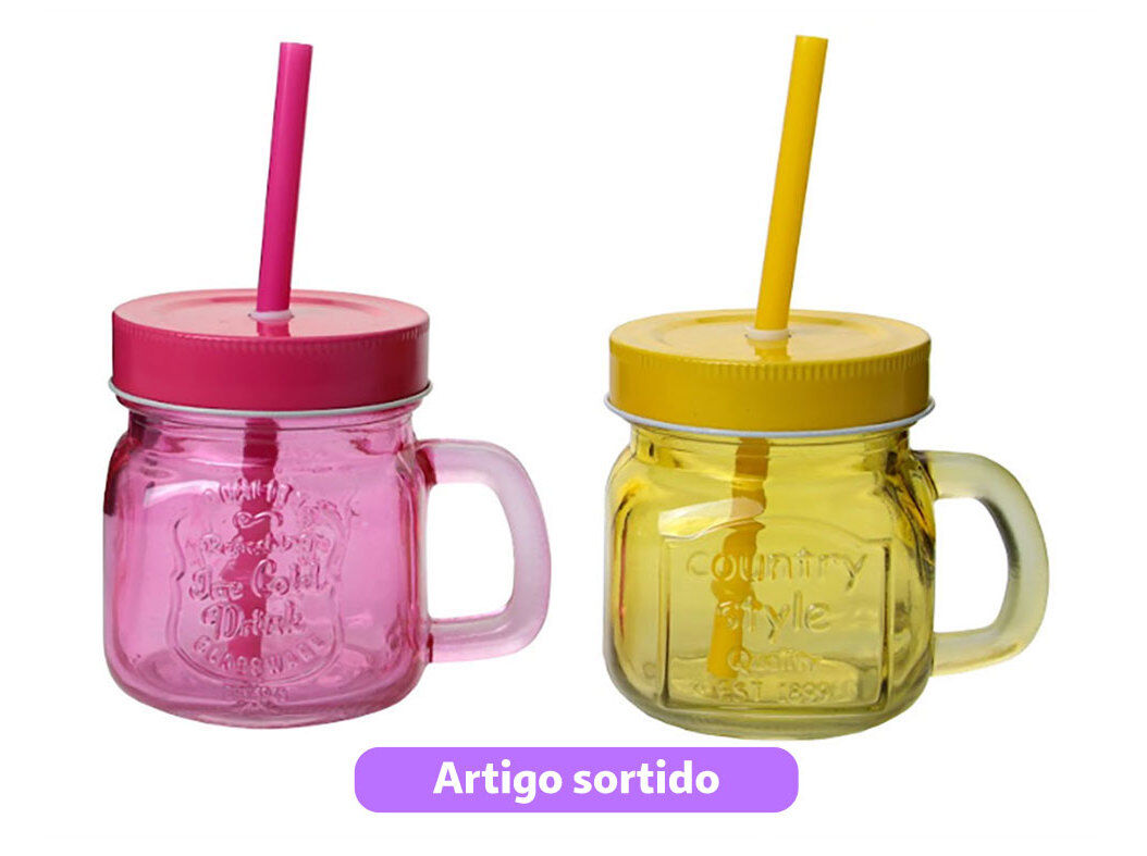 COPO VIDRO PALHINHA ACTUEL RELEVO 24CL CORES SORTIDAS image number 0