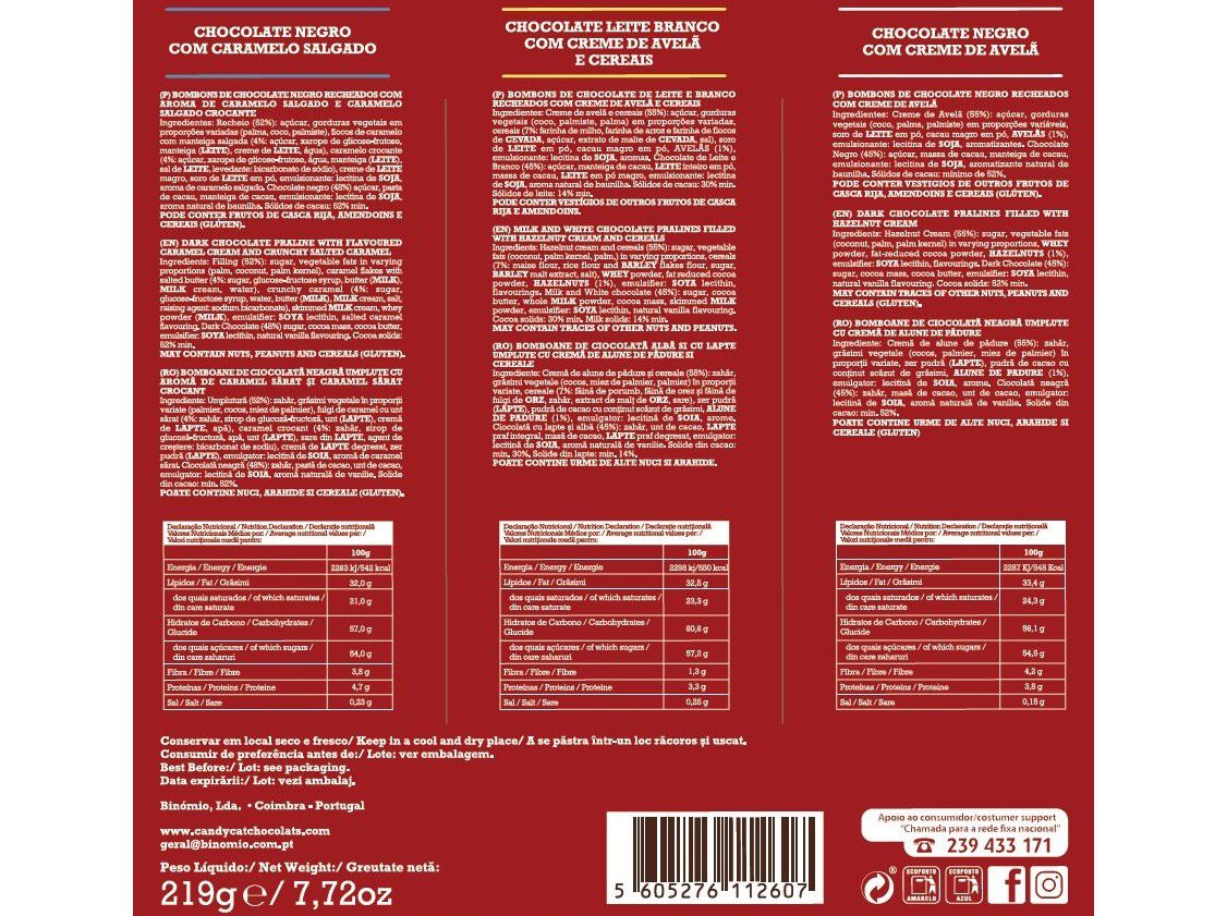 BOMBONS CANDYCAT CAIXA RED 219G image number 1