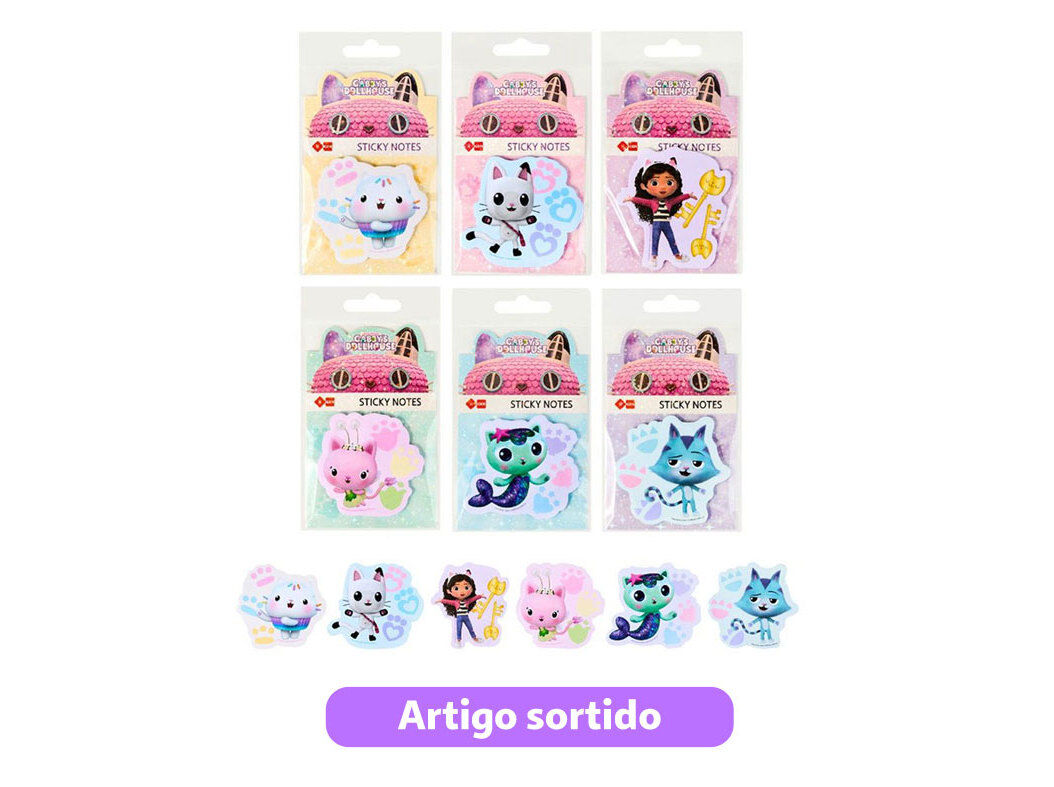 BLOCO NOTAS ADERENTE GABBY COM SUPORTE MODELOS SORTIDOS