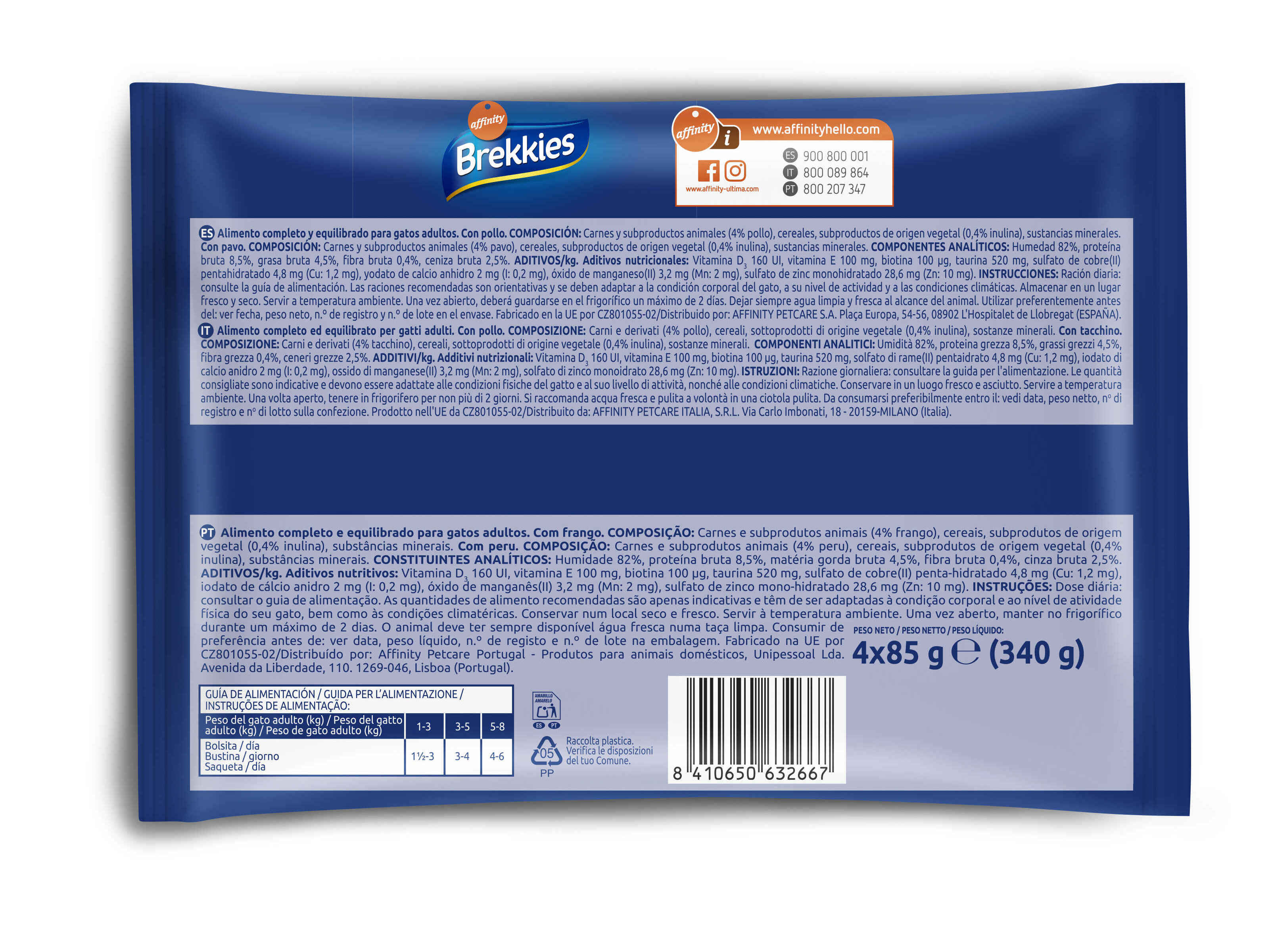 COMIDA H&Uacute;MIDA GATO BREKKIES FRANGO E PERU MOLHO 4X85G image number 1