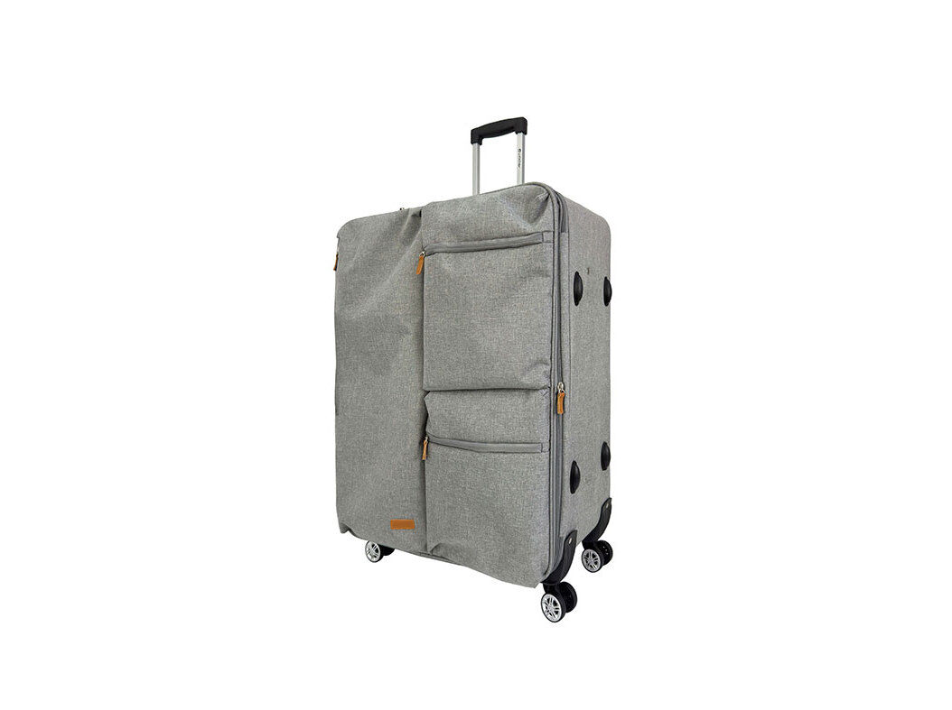 MALA DE VIAGEM GRANDE FLEX&Iacute;VEL AIRPORT CINZENTO 8 RODAS 74X54X27CM image number 0