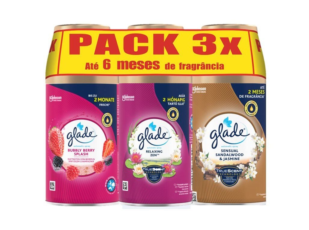 AMBIENTADOR AUTOMATIC GLADE RECARGA BERRY+RELAX+SANDAL 3X269ML