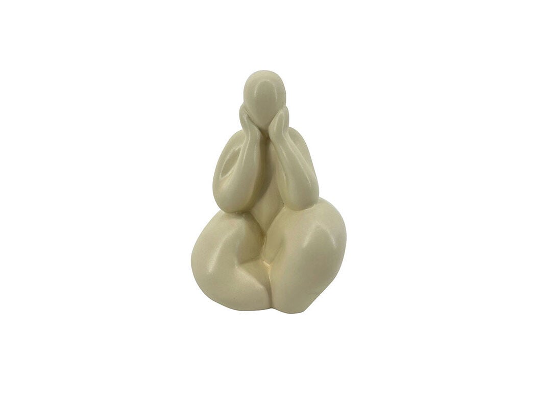 FIGURA SENTADA CER&Acirc;MICA ACTUEL BEGE 11X9X16CM image number 0