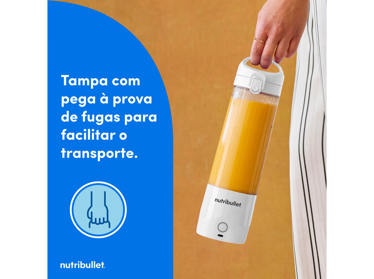 LIQUIDIFICADORA NUTRIBULLET PORTABLE NBP003W BRANCO 475ML image number 3
