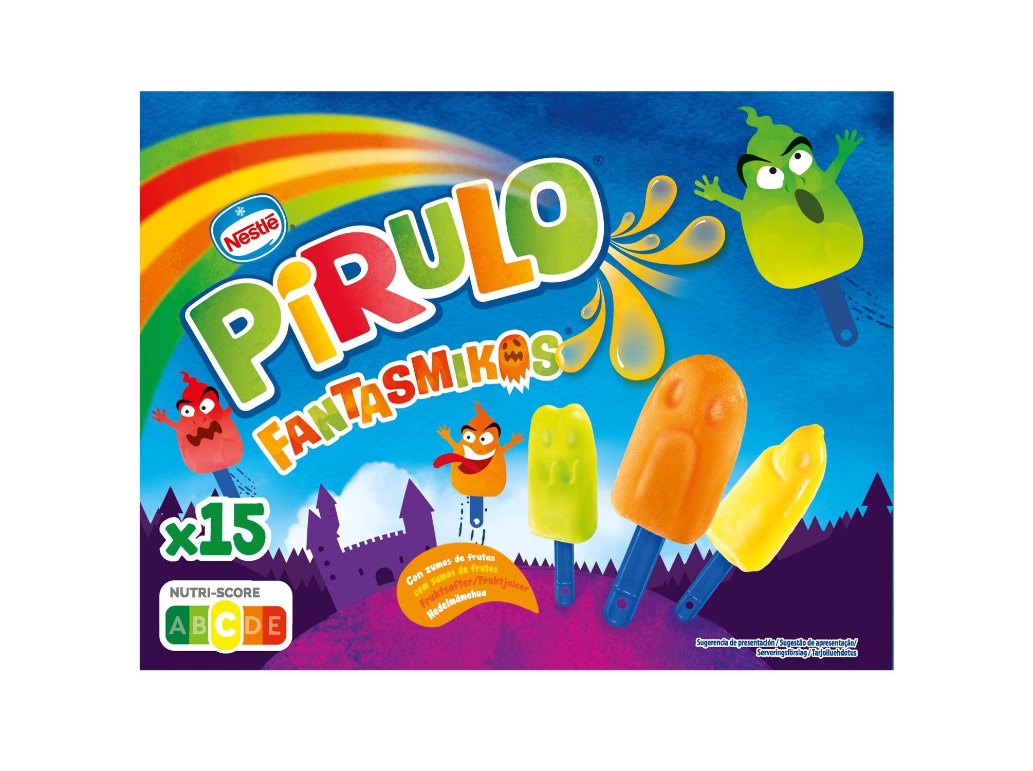 GELADO NESTL&Eacute; PIRULO FANTASMIKOS 15X15ML