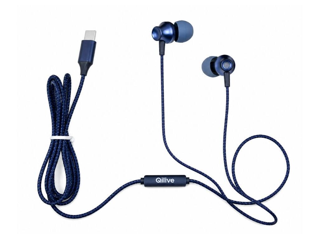 AURICULARES COM FIO QILIVE Q.1422 (IN-EAR AZUL USB-C) image number 1