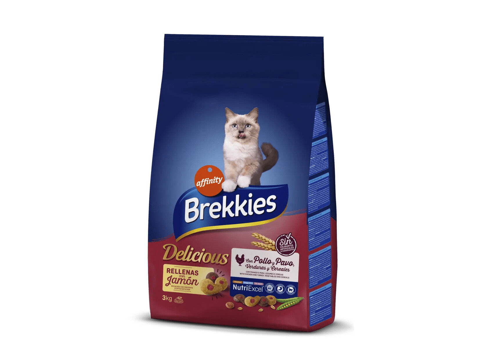 RA&Ccedil;&Atilde;O PARA GATO BREKKIES DELICIOUS COM AVES 3KG image number 0