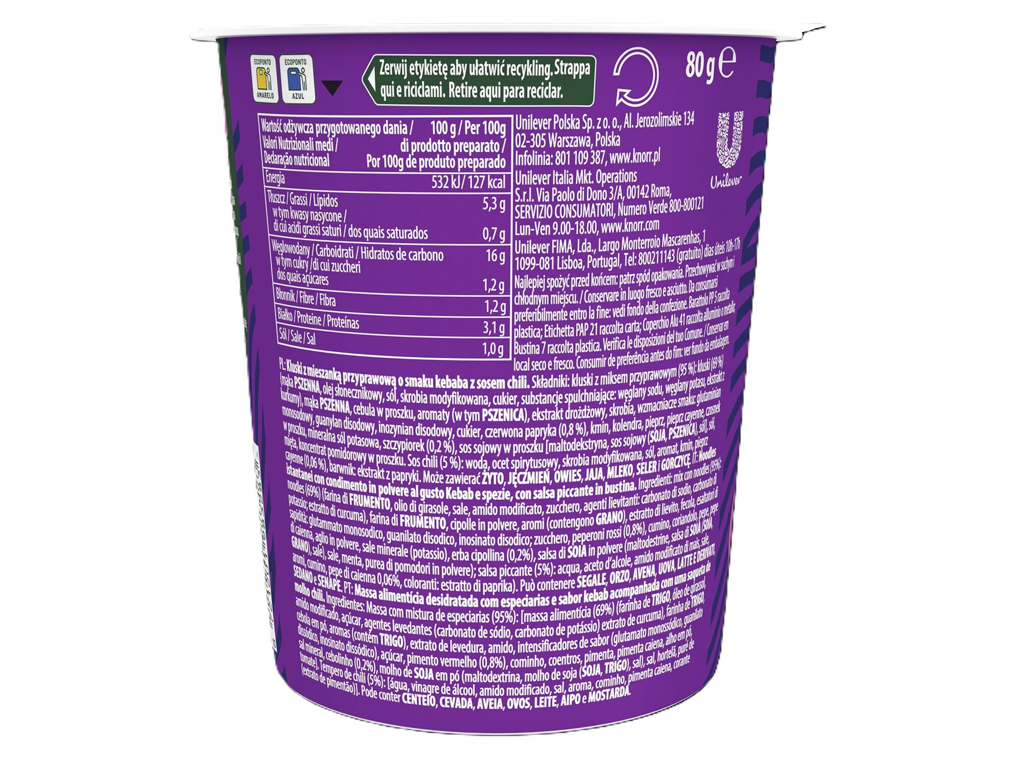 POT NOODLE KNORR FUSION DONER KEBAB 80GR image number 1