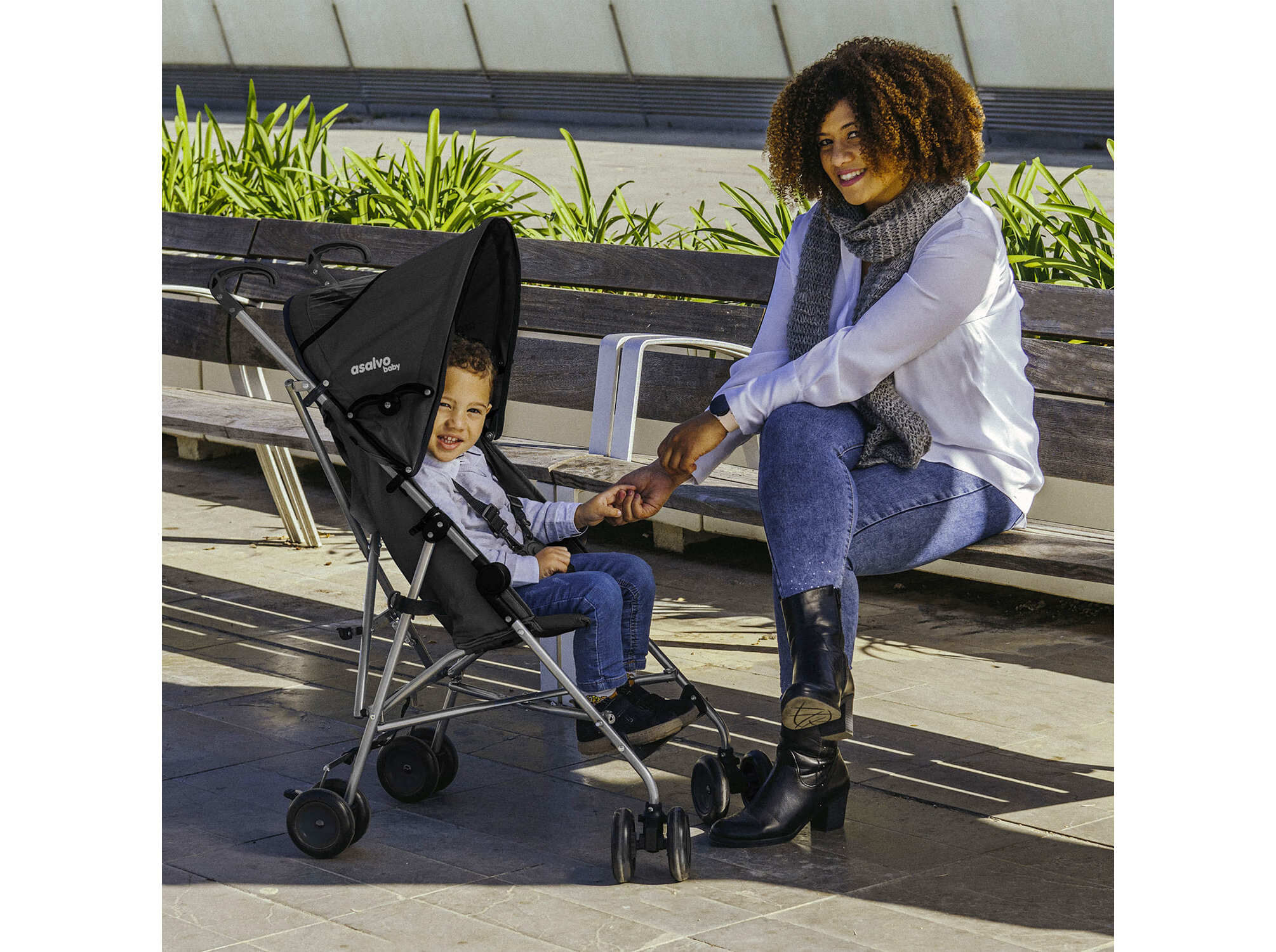 CARRINHO DE BEB&Eacute; ASALVO MOVING PRETO 94X46X66CM image number 3