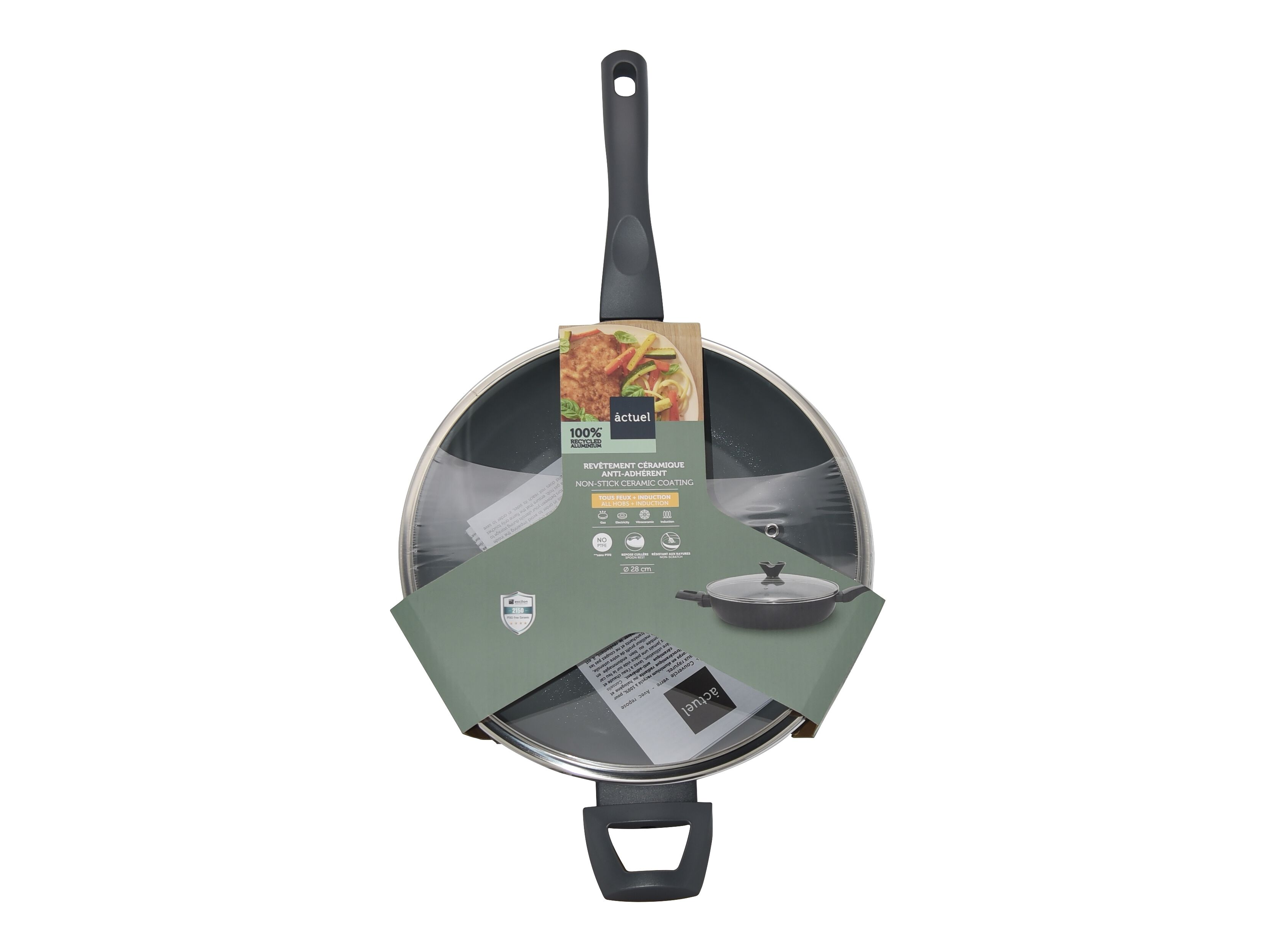 FRIGIDEIRA COM TAMPA ACTUEL ALUM&Iacute;NIO RECICLADO REVESTIMENTO CER&Acirc;MICO 28CM image number 1