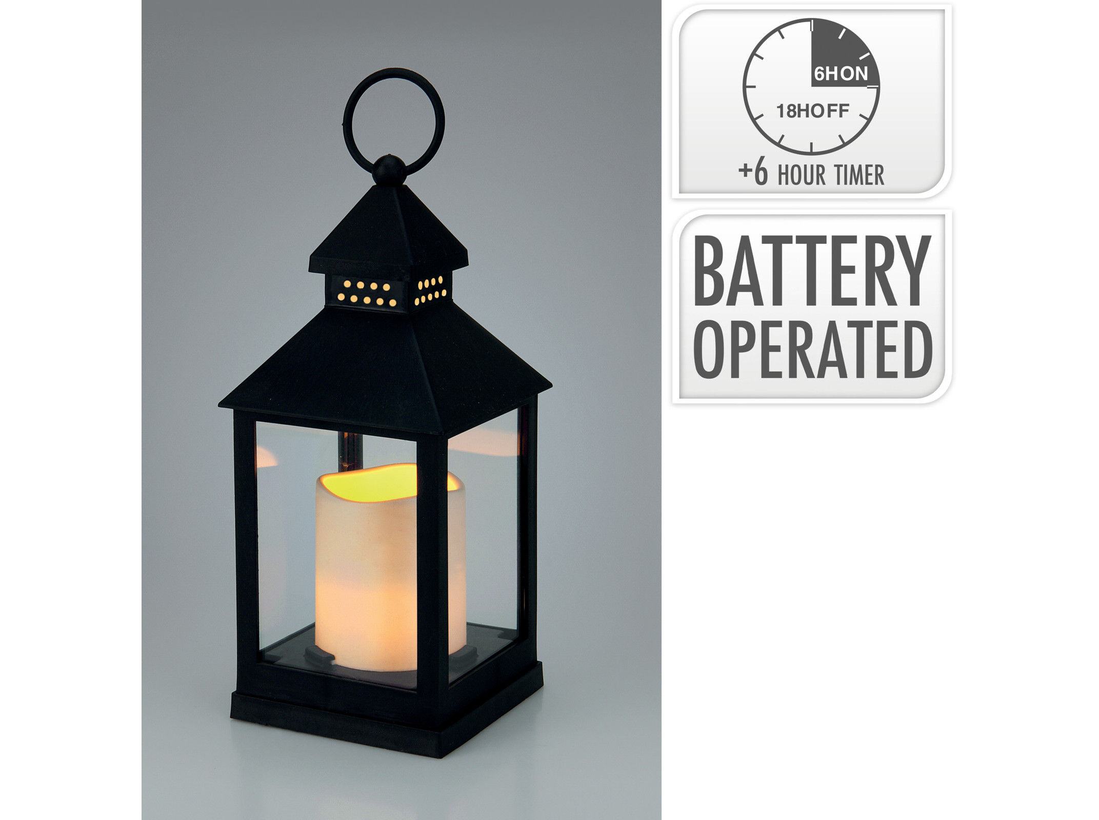 LANTERNA PRETO 10X10X23.5CM image number 1