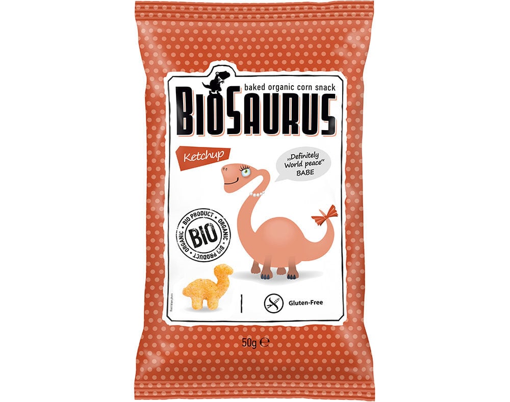 SNACK BIOSAURUS MILHO NO FORNO KETCHUP BIO 50G