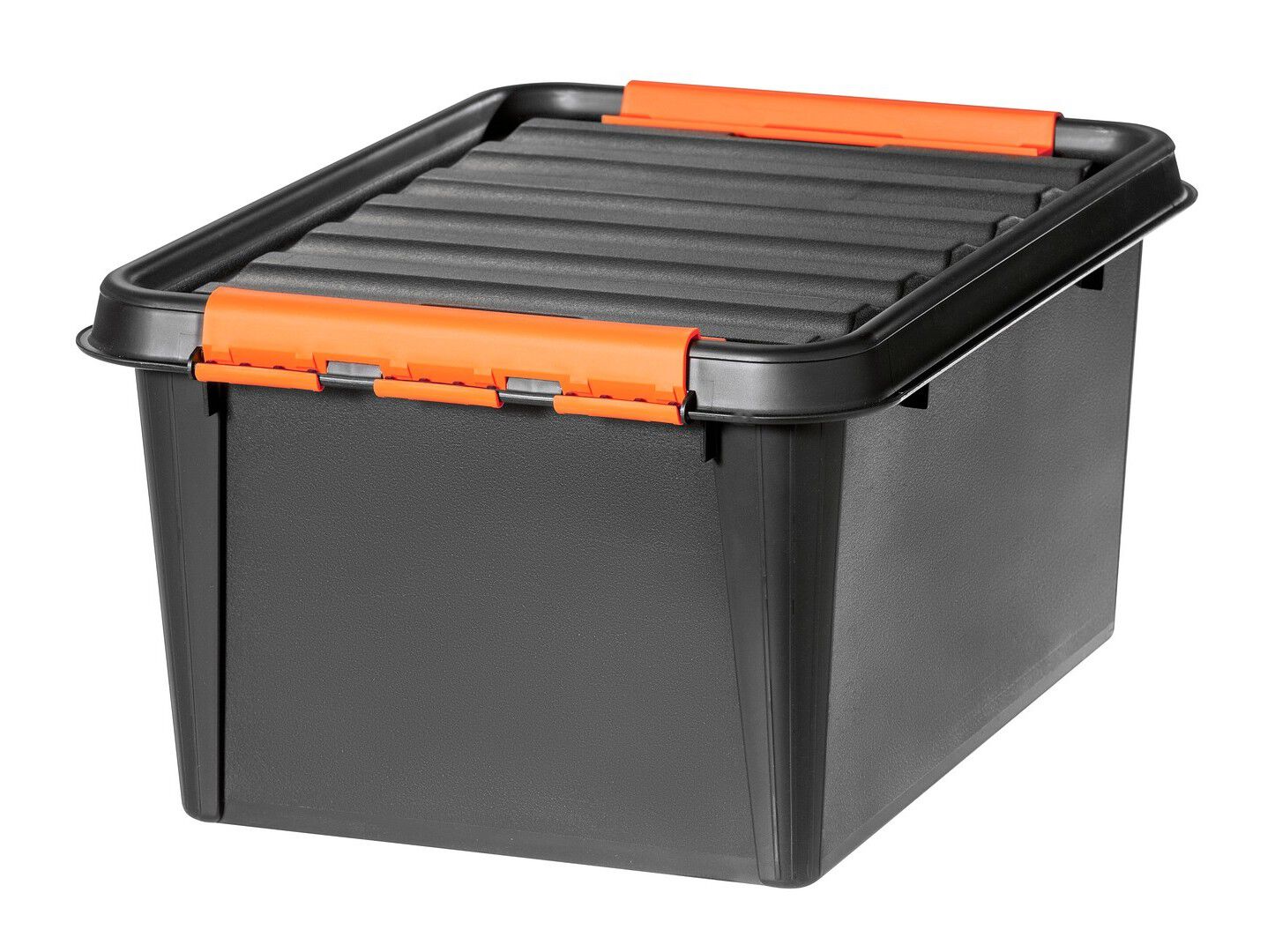 CAIXA PL&Aacute;STICA ARRUMA&Ccedil;&Atilde;O ORTHEX PRETO 59X39X26CM 32L