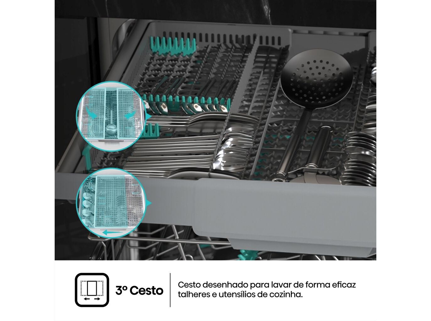 M&Aacute;QUINA DE LAVAR LOI&Ccedil;A HISENSE LOOK INOX SERIE HI4 HS643B90X B 15CONJUNTOS image number 12
