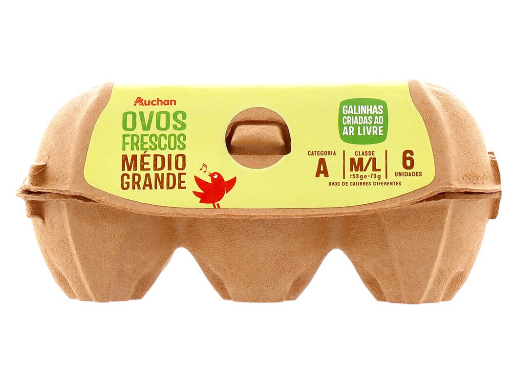 OVOS AUCHAN GALINHAS AR LIVRE CLASSE M/L 1/2 D&Uacute;ZIA image number 2