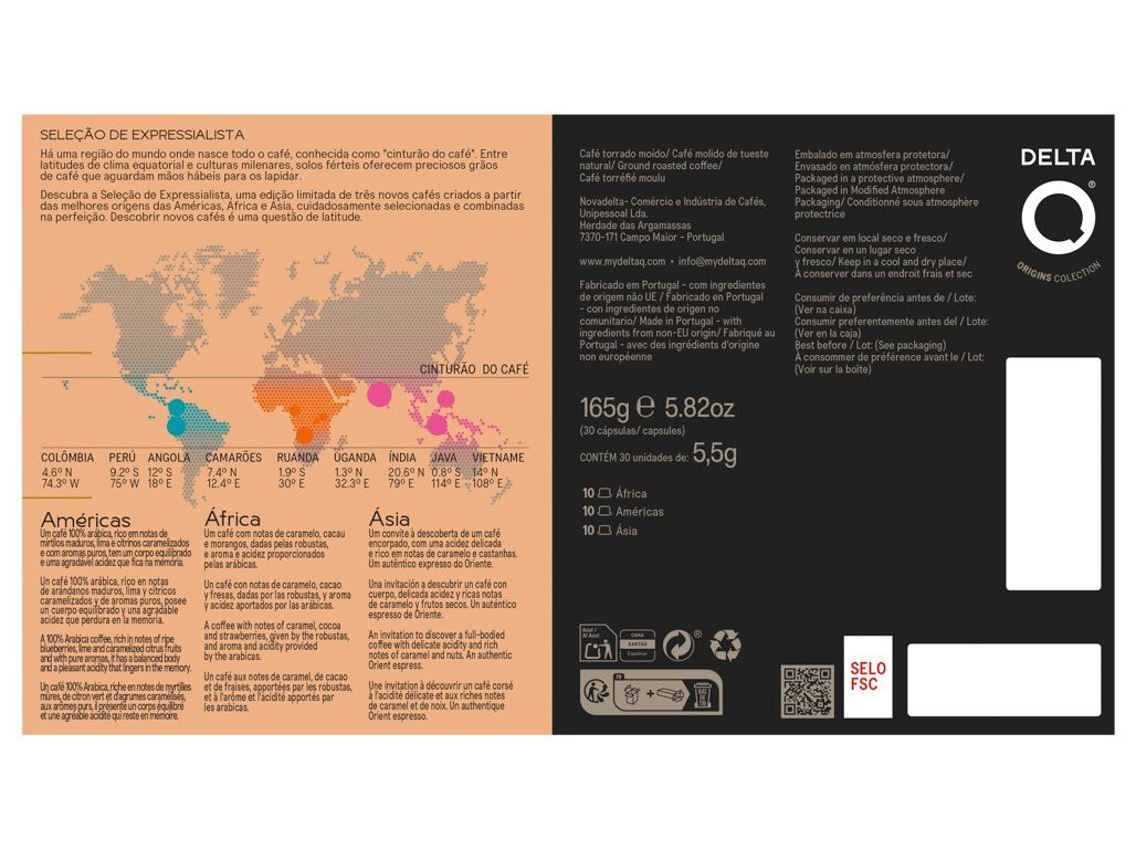 C&Aacute;PSULAS CAF&Eacute; DELTA Q PACK ORIGENS 30 UN image number 1