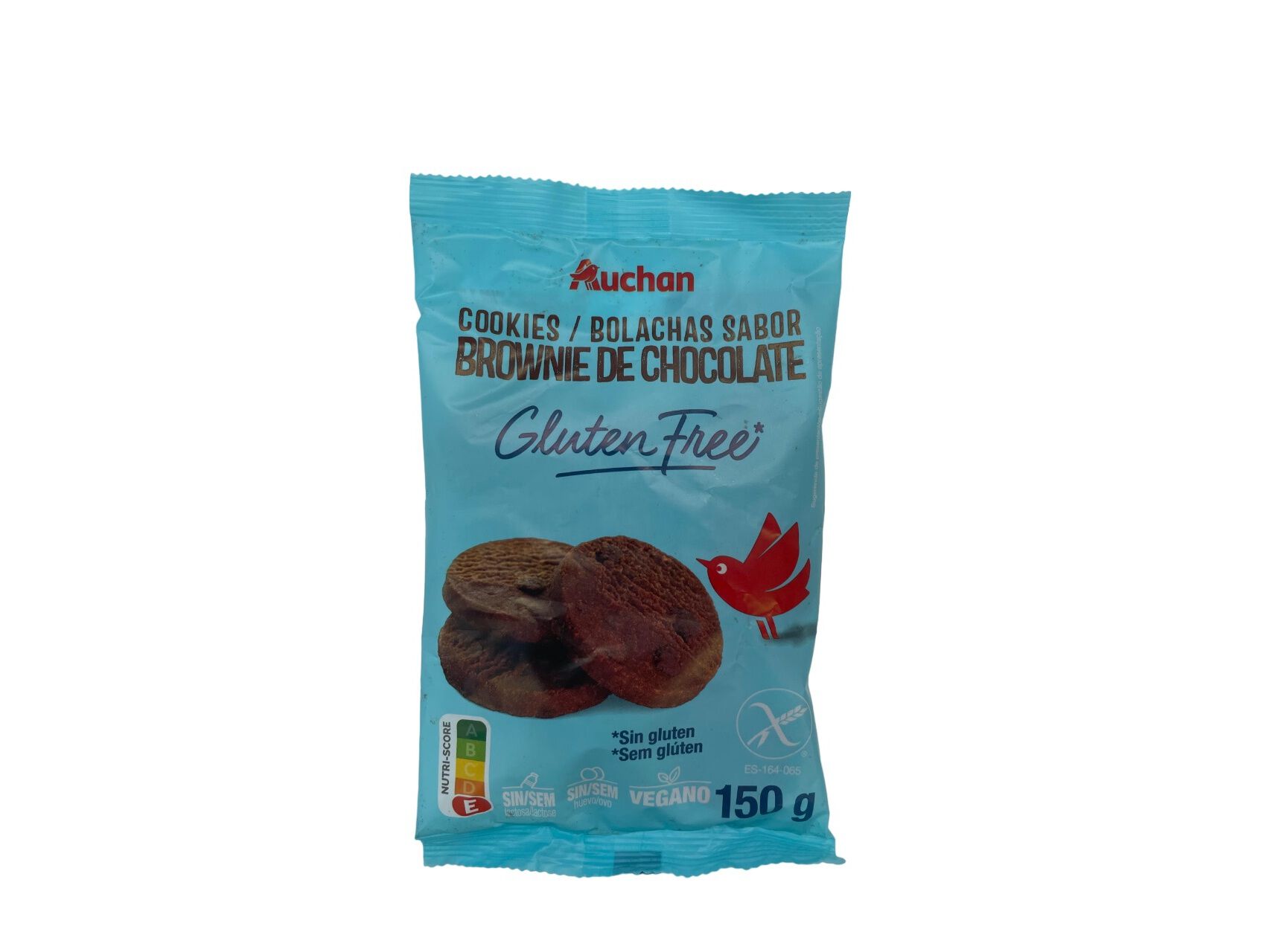 BOLACHAS AUCHAN SEM GL&Uacute;TEN SABOR A BROWNIE DE CHOCOLATE 150G image number 0