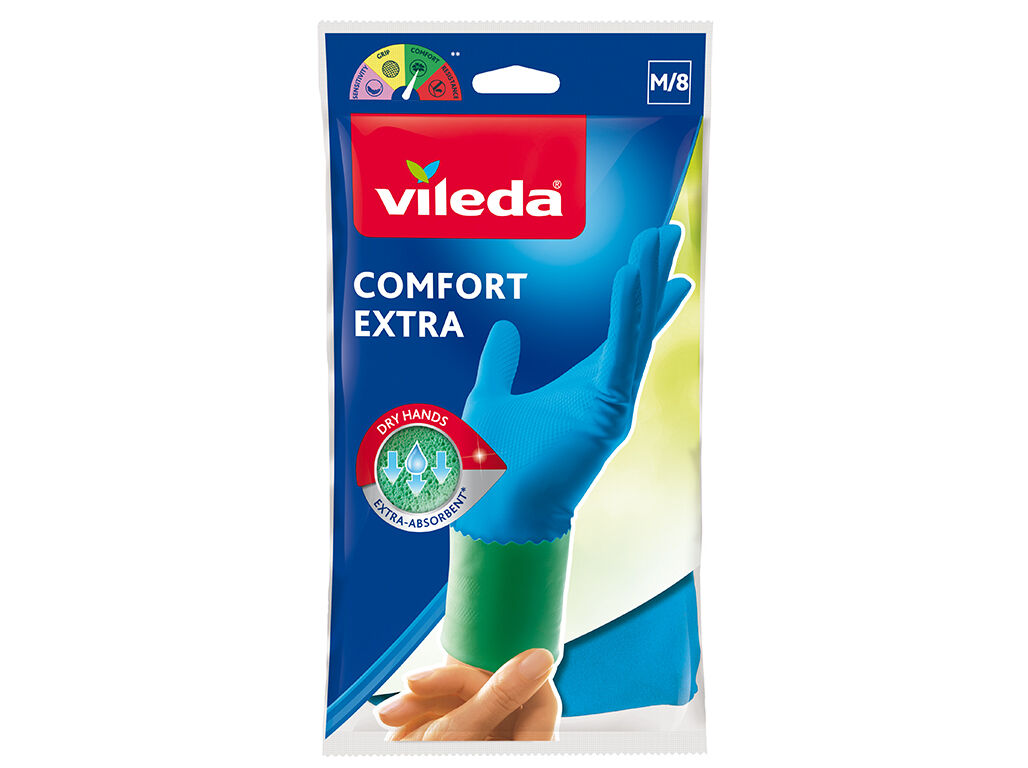 LUVAS VILEDA COMFORT EXTRA TAMANHO M&Eacute;DIO-GRANDE